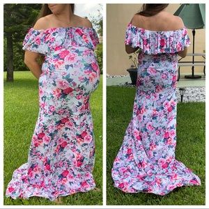Maternity Photoshoot Dress/Gown Floral